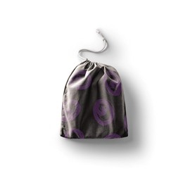 Le Jardin du Lin Printed Cotton Bags with Drawstring, Shopping Bag, Fabric Bag, Fabric Bag, Vegetable Bag, Reusable, Environmentally Friendly, Multipurpose, Foldable, Size: 12 x 15 cm