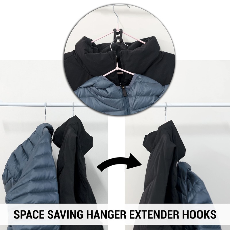 60 Pack S Shape Clothes Hanger Connector Hooks Hanger Extender