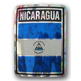 MWS Nicaragua Country Flag Reflective Decal Bumper Sticker