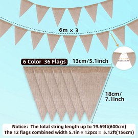 Luxoraiova Pack of 3 Bunting Fabric Outdoor Weatherproof Bunting Garland Decoration Garden Party Playhouse Accessories Bunting Birthday for Garden Party Decoration Rainbow Decoration Summer Party