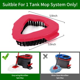 Scrub Brush Spin Mop Replace Head Base for O-Cedar EasyWring 1 Tank System, Triangle Hard Bristle Cleaning Brush, Hard Bristle Cleaning Brush for Bathroom Kitchen Tile