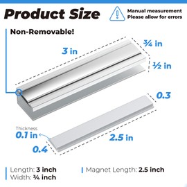 Shower Door Magnet - U Channel Door Frame with Metal Strike and Magnet for 1/8" 5/32" 3/16" and 1/4" Thick Swing Glass Shower Doors Handles Shower Door Strike Jamb