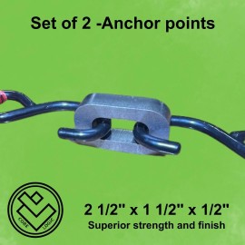 Core Logic Set of 2 -1/2" Steel Weld-On Anchors – Cold Rolled for Heavy Duty, Anchor Point