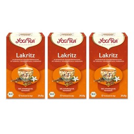 Yogi Tea - Liquorice, Ayurvedic Organic Spice Tea Naturally Caffeine-Free, Mix of Licorice, Orange Peel, Cardamom, Yogi Tea Pack of 3, 3 x 17 Bags (51 Tea Bags Total), Ideal as a Gift