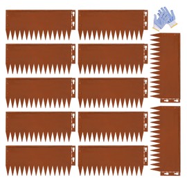 Corten Steel Edging Border 20 Inch Metal Garden Lanscape Edging 12pcs Steel Garden Edging,20 Foot Kit for DIY Outdoor Patio Balcony Yard Walkway (Rusted, 10 inch)
