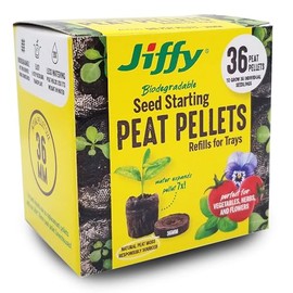 Jiffy 36mm Plant-based Expanding Peat Pellet Refills, 36 Pack