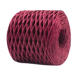 Mandala Crafts Burgundy Raffia Yarn for Crochet - Natural Ribbon Raffia Paper Yarn for Crafts - 200 Yds Natural Raffia String Raffia Straw Ribbon for Decoration