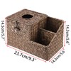 BTSKY Household Seagrass Facial Tissue Box With Two Side Storage