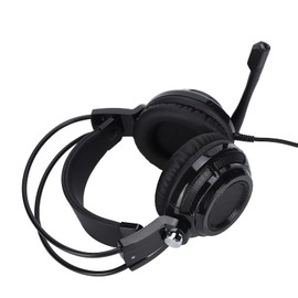 7.1 Surround Sound Gaming Headset, Multichannel Headphone With Noise Cancelling Mic, Multifunction Wire Earpieces With Fluorescent Lighting (Black)