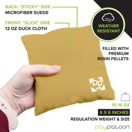 Professional Cornhole Bags - Set of 8 Regulation All Weather Two Sided Improved Bean Bags for Pro Corn Hole Game - 4 Navy Blue & 4 Gold