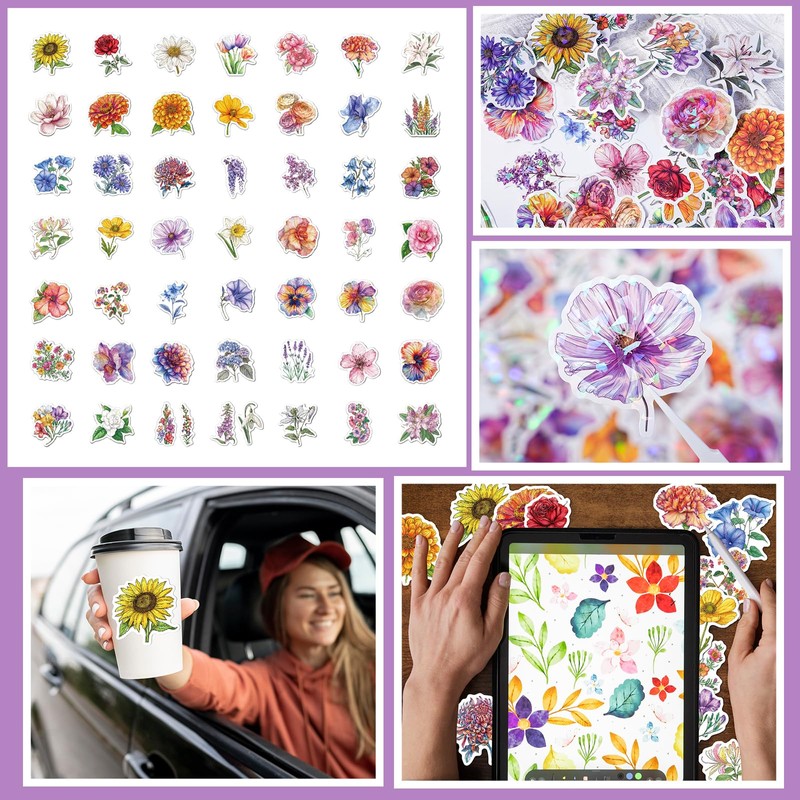 YAKUNCL 300 Pcs Holographic Waterproof Vinyl Stickers - Love Inspirational