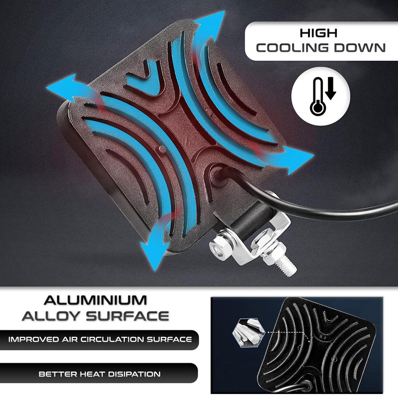 LED Work Light 12 V 4 Pieces Aluminium ABS 48