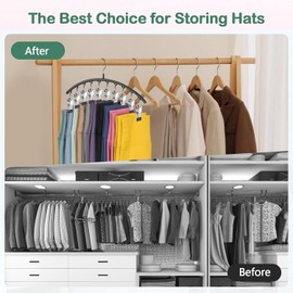 Legging Organizer for Closet,Leggings Hangers for Closet 2 Pack Pants Hangers w/10 Clips, Space Saving Hangers Closet Organizers and Storage for Pants Skirts Scarf Legging