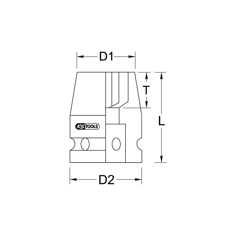 KS Tools 515.1510 3/8 Inch Hexagonal Impact Socket, Short, 10