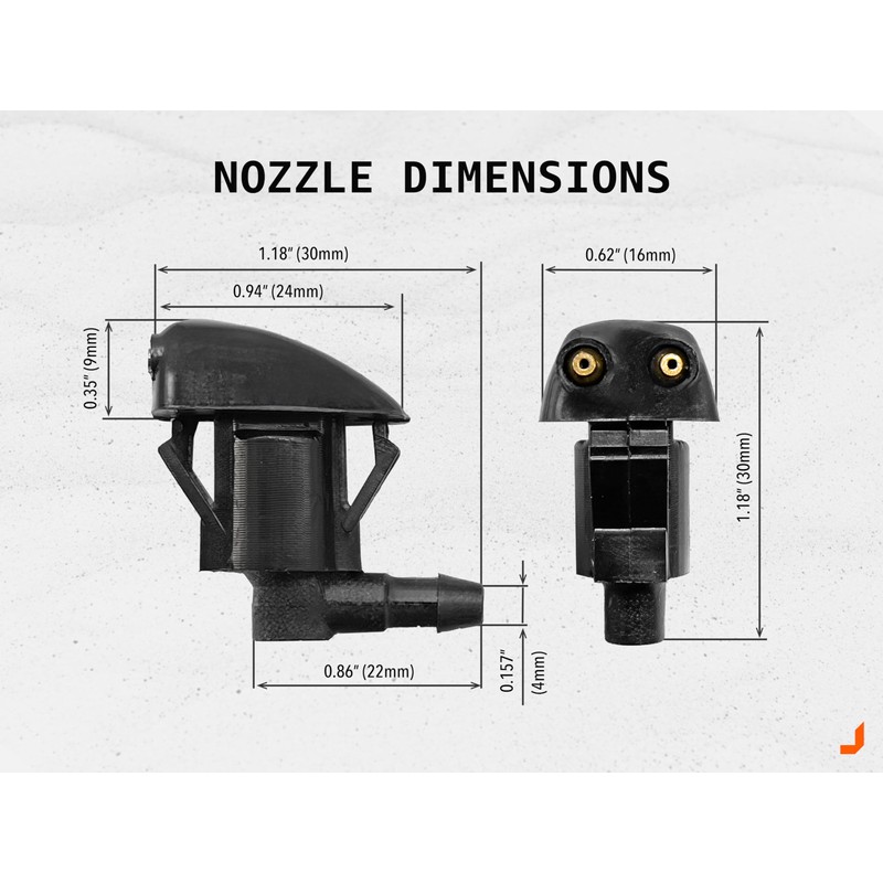 Click&Fit Windshield Washer Nozzles compatible with Toyota Tacoma 2005-2015, Tundra