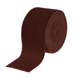 MECCANIXITY Velvet Ribbon 2 Inch x 5 Yard Single Face Spool Silky Velvet Fabric for Bouquets DIY Crafts Gift Wrapping Wedding Party Brown