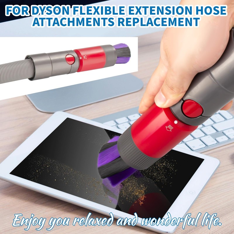 Traceless Dust Brush and Flexible Extension Hose Compatible for Dyson
