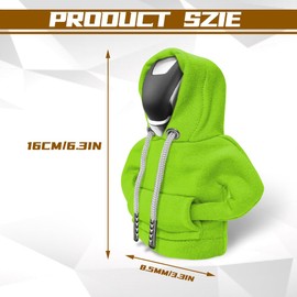 HEVLE Gear Shift Hoodie, Gear Shift Cover, Universal Funny Car Gear Shift Cover, Cute Car Interior Gadgets, Automotive Interior and Decoration Accessories for Cars (Green)