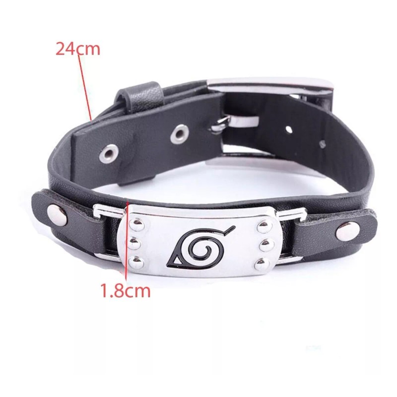 Veraly Naruto Pulsera Hoja Konoha Brazalete Cuero Aldea Unisex