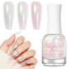 MIZHSE Aurora Pink Nail Polish, Quick Dry Shimmer Nail Polish,