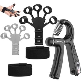 Finger Power Finger Trainer Power Finger Grip Strength Training Set of 3, 6 Adjustable Resistance Aid, Hand Grip, Recovery, Grip Strength Trainer, Power Grip, Grip Strengthener Trainer, Stress Relief,
