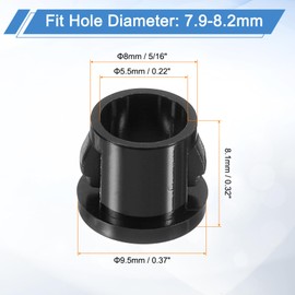 sourcing map 28 Pcs Cable Snap Bushing Grommet, 5/16" Mounting Dia Black Round Nylon Snap in Cable Grommet Protector, Plastic Cable Hole Grommets for Wiring
