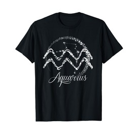 Aquarius Zodiac Sign Stars January February Birthday T-Shirt