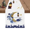 Eid Mubarak Table Runner Moon Mosque Black Golden Star Ramadan