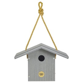 Birds Choice Modern Farmhouse Hanging Bird House for Wrens & Chickadees, Driftwood - Includes Nylon Hanging Rope, Made in USA