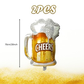 Elaliyi Cheers Balloons - 2PCS Beer Cup Balloons for Man Birthday, Summer Party, Festival, Wedding Decor