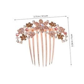 FRCOLOR 4pcs Rhinestone Flower Hair Combs Elegant Metal Hair Clips Light Purple Sky Blue Pink for Weddings Parties Daily Wear
