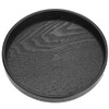 Serving Trays, Super Round, Black, Non-Slip Wooden Plates, 21 cm/24