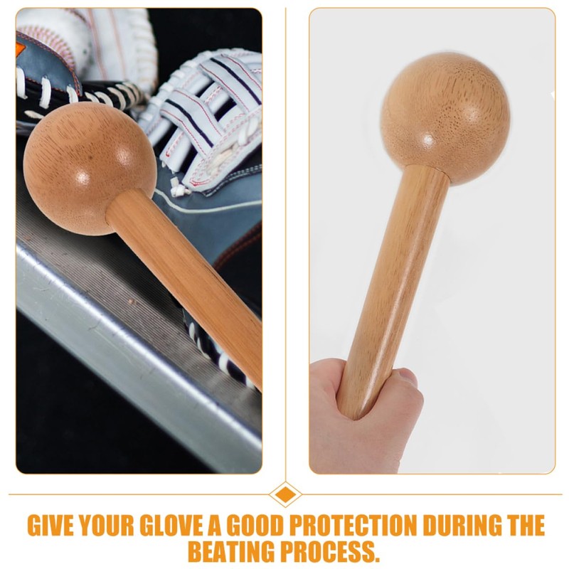 Sosoport 2Pcs Wooden Glove Mallet for Baseball Softball Durable Hammer