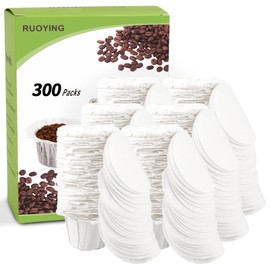 K cup Coffee Paper Filters with Lid Disposable for Reusable K Cup Filters, Disposable Keurig K Cup Filters, Fits All Keurig Single Serve Filter Brands (300, With Lid)