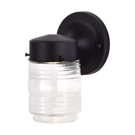 Satco Porch - 8W LED Mason Jar Outdoor Wall Mount in Traditional Style-7.4 Inches Tall and 4.49 Inches Wide