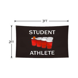 BUELOIGS Student Athlete Flag College Flag 2x3FT,Premium Quality,Vibrant Colors,Flags with 2 Brass Grommets for Indoor Outdoor. (Black2x3)