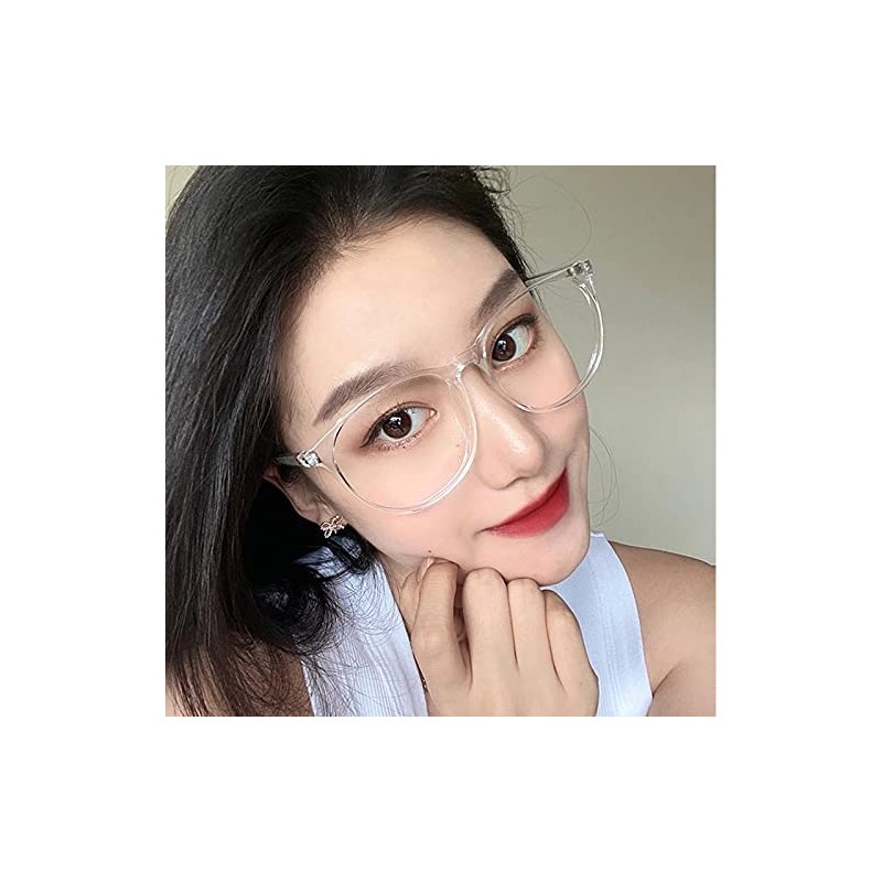 Rewhey Transparent Computer Glasses Frame Women Men Anti Blue Light