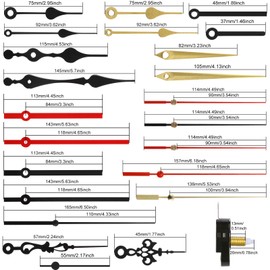 2 Pieces Clock Movement for Wall Clock Movement with Hands DIY Clock Mechanism for Wall Clock Silent Quartz Movement with Hands with 8 Clock Hands Sets for Repair Replacement Parts (20 mm)