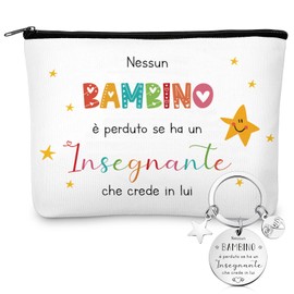 Xuniea Teacher Recognition Gifts Cosmetic Bag Makeup Bag Travel Bag Keyring for Thank You Professors Graduation Degree, As Shown, Star