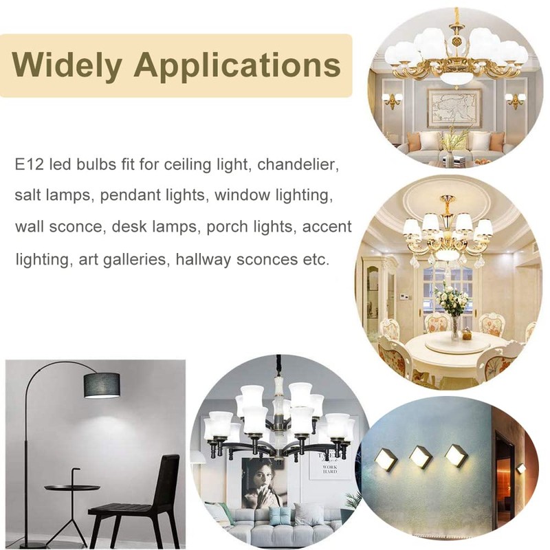XRZT E12 Led Candelabra Light Bulbs 75W Replacement, T3/T4 Led