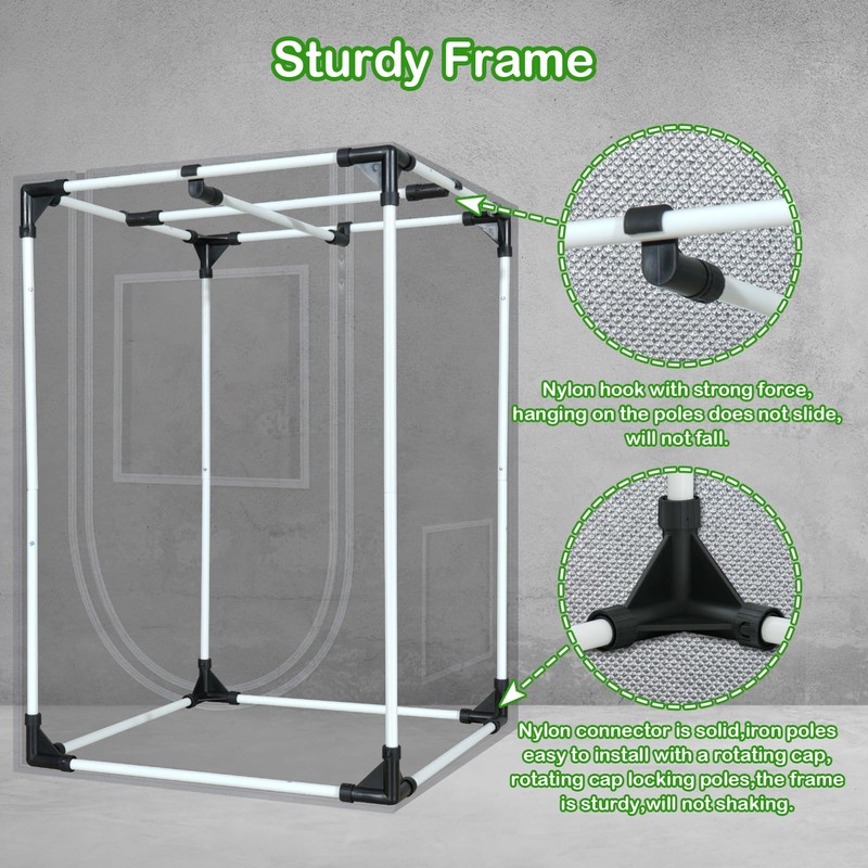 24"x24"x55" Grow Tent for Indoor Plants 600D Mylar Hydroponic High