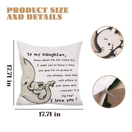 Best Daughter Gifts from Mom Dad to My Daughter Throw Pillow Covers for Bed Couches Daughters Birthday from Mom Dad I Love You Cushion Cover Case Pillowcase for Daughters
