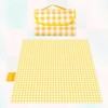 Easy Foldable Plaid Mat for Picnics and Camping Outdoor Activity Yellow 200x200CM 2ea