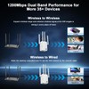 WiFi Extender Signal Booster, 5G WiFi Booster with 1200Mbps Dual