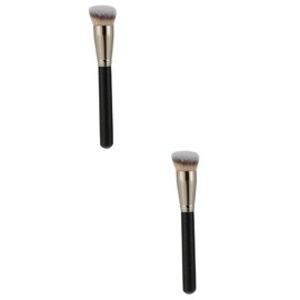 Beavorty 2pcs Makeup Brushes Set for Women Travel Size Foundation Blush Brush Rose Gold Handle Perfect for Blending