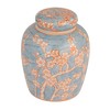 Creative Co-Op Decorative Ceramic Ginger Jar with Lid, Blue and