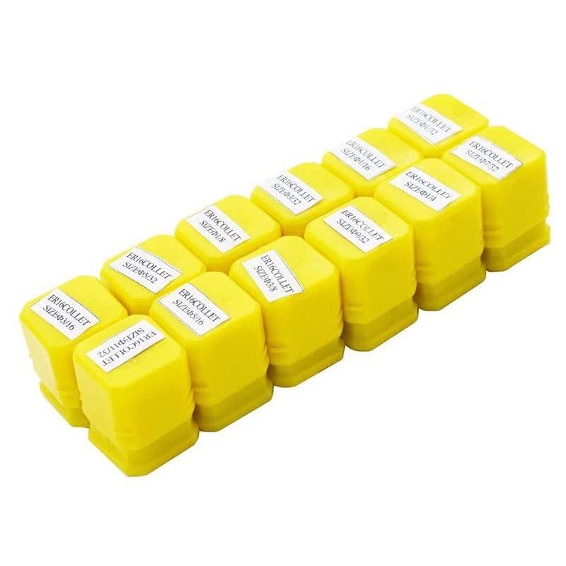 ER-16 Collet Set,12pcs ER16(1/32"-3/8") Spring Collet Set for CNC milling