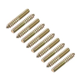 METALLIXITY 20pcs Double Head Screws (M6x40mm) Hanger Bolts Carbon Steel Self Tapping Double Sided Screws for Home Repair