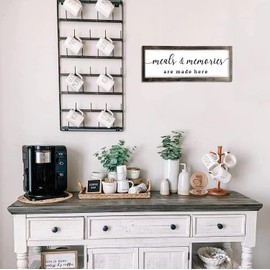 Dazingart Farmhouse Kitchen Wall Decor,Meals and Memories Are Made Here Sign, Rustic Wood Kitchen Signs Dinning Room Wall Decor (Meal)