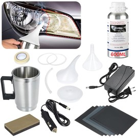600ML Headlight Restoration Kit Car Headlight Polish Repair Renovation with 600ML Repair Liquid, Auto Head Light Lens Restore Kit for Repair Headlight Yellowing, Haze, Scratches, Oxidation